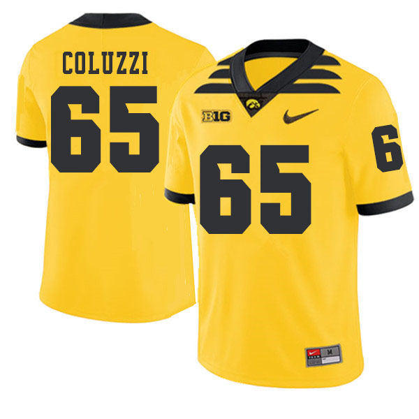 2019 Men #65 Marshall Coluzzi Iowa Hawkeyes College Football Alternate Jerseys Sale-Gold - Click Image to Close